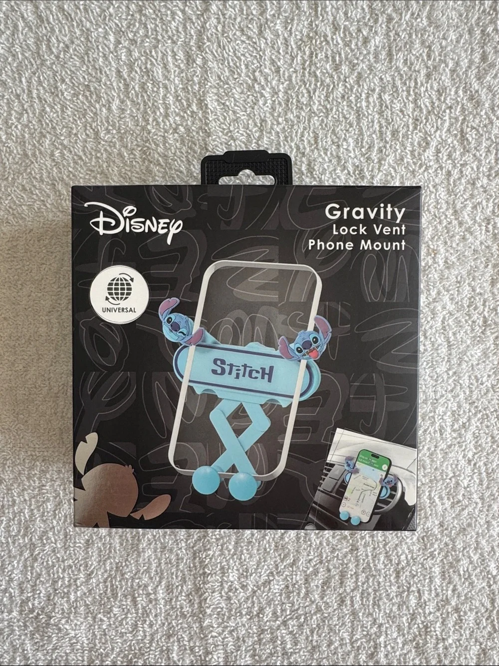 Disney Stitch Light Blue Vent Gravity Lock Phone Mount